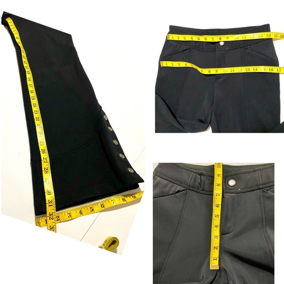 Athleta Black Snow Cruiser Flare Pants Size 2 Soft Shell Fleece Lined Snowboard - Picture 15 of 15